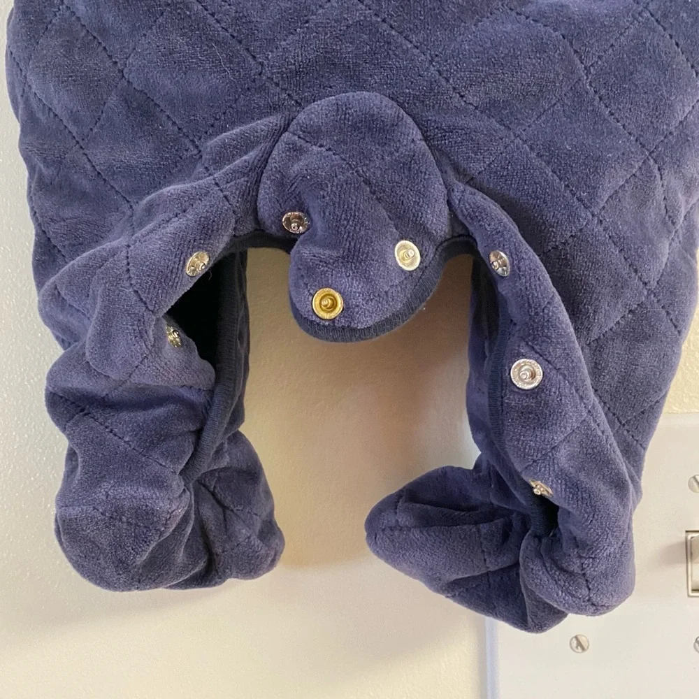 Baby Quilted Navy Blue One-Piece